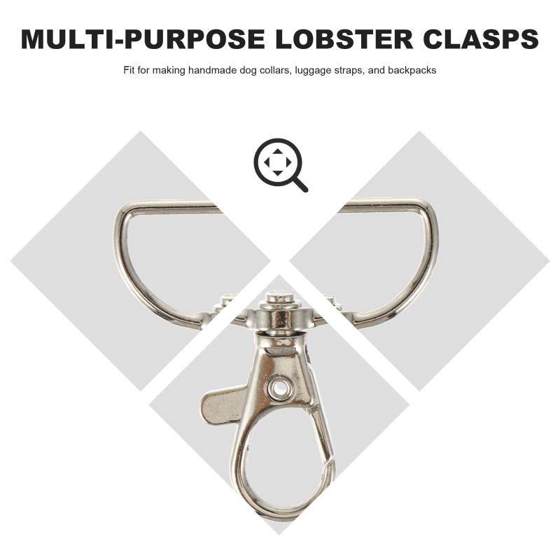 12 Metal Lobster Claw Clasps With Swivel Snap Hooks For Jewelry Making Lanyards Backpacks - Image 5