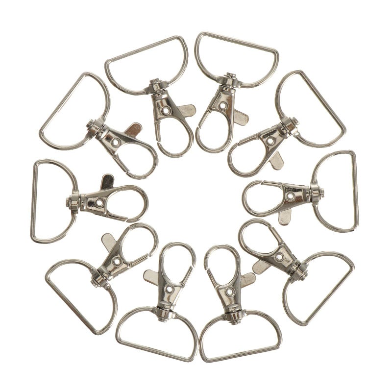 12 Metal Lobster Claw Clasps With Swivel Snap Hooks For Jewelry Making Lanyards Backpacks - Image 2