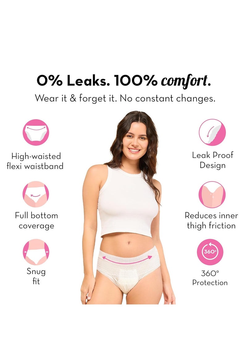 Plush Plush Comfort High Waist Disposable Period Panty for Girls Heavy Flow - 5 Pcs M/L (60-100cm) | Anti-Bacterial | Non-Bulky, Panty like Fit | 12-Hour Protection | 360° Coverage 100% Rash-Free Period Panties | Ideal for Overnight Use - Image 4