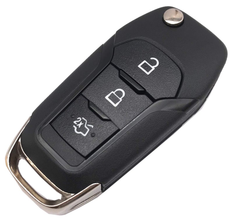Muxkenper Folding Flip Key Fob Shell Case Fit for Ford F150 F250 F350 Explorer 164R8130 N5FA08TAA Keyless Entry Remote Car Key Fob Cover Black 3 Buttons