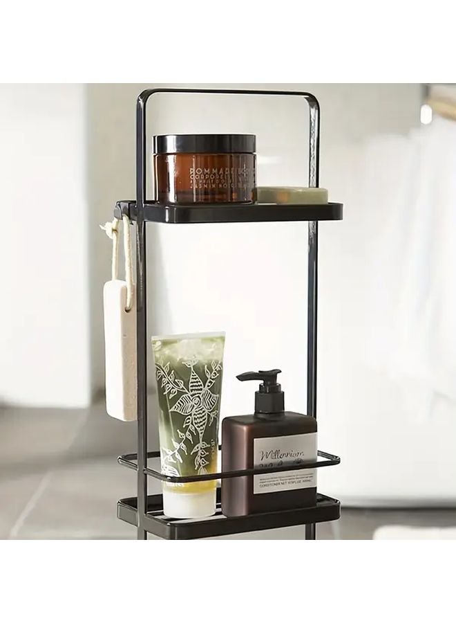 Black Bathroom Corner Shelf 3 Tier Waterproof Iron Storage Rack Easy Assembly - Image 3