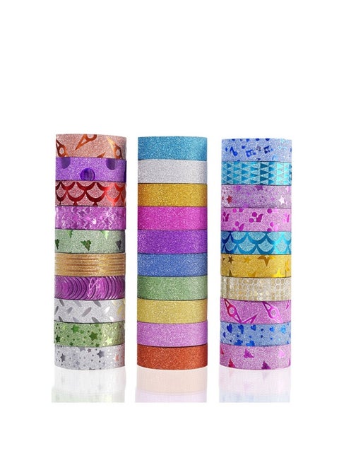 30 Rolls Washi Masking Tape Set Decorative Craft Tape Collection For Diy And Gift Wrapping With Colourful Designs And Patterns