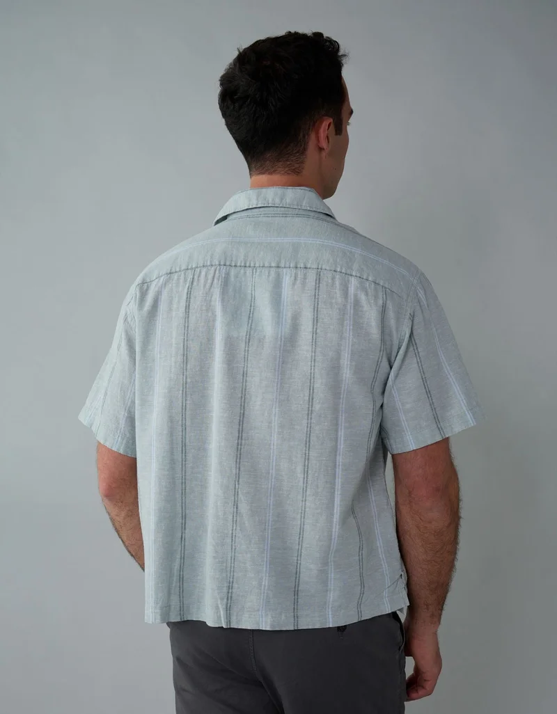 امريكان ايجل قميص بأزرار من مزيج الكتان