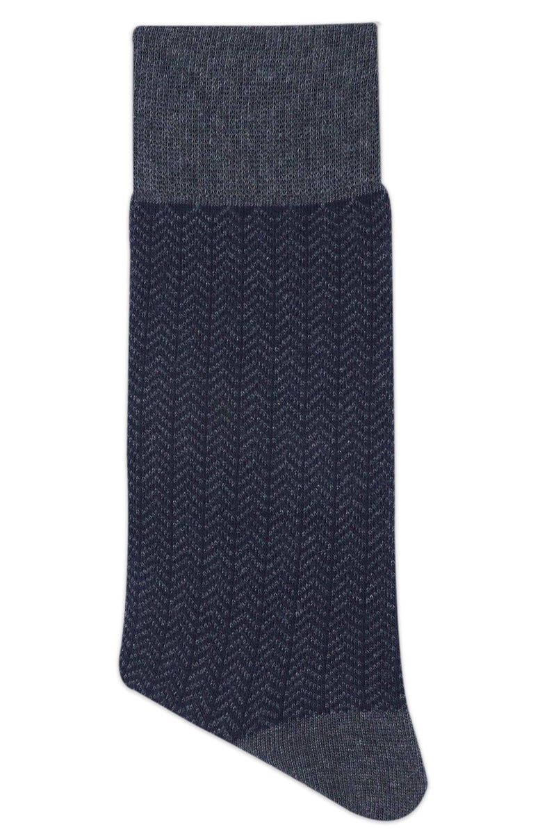 BALENZIA Men's Zig Zag Patterned Cotton Crew length socks- Pack of 5(Black,Navy,Brown,L.grey,D.grey) - Image 4