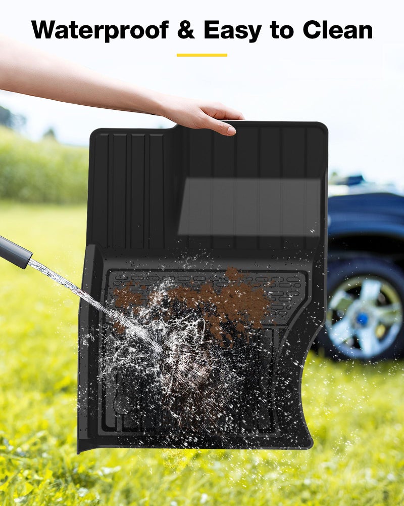 3W Floor Mats Fit Range Rover Sport 2014-2022(Not for Range/Land Rover Discovery Sport) TPE All Weather Custom Fit for Land Rover Sport 1st and 2nd Row Full Set Car Liners - Black - Image 4