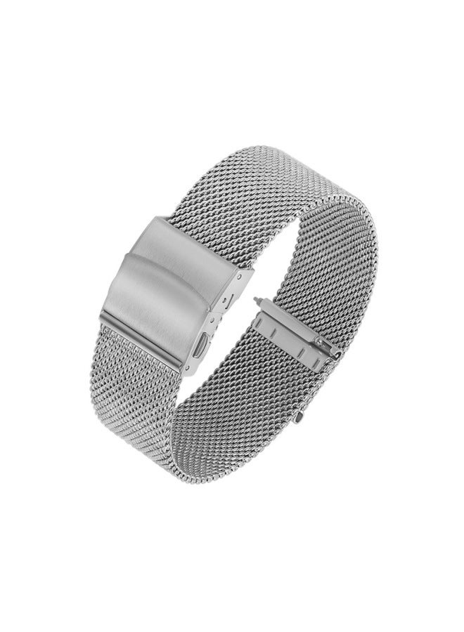 Quick Release Adjustable Milanese Stainless Steel Mesh Watch Band 0.6mm Thickness 12-24mm Width Large Quantity In Stock-Color:Silver 0.6 Wire Thickness: 1.8mm-Specifications:22mm