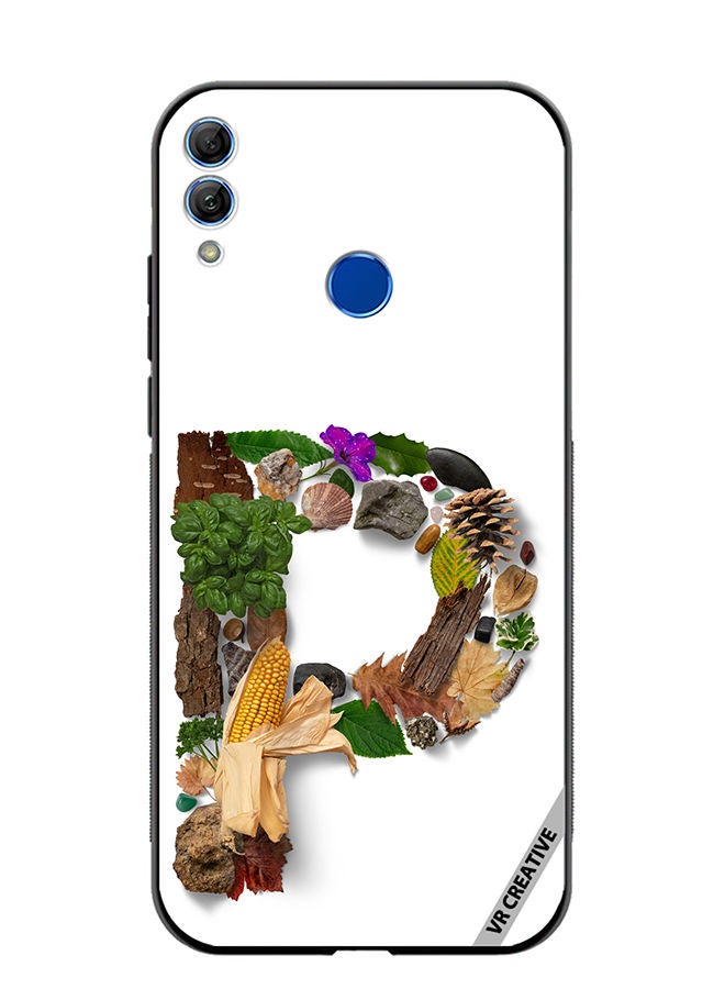 Protective Case Cover For Honor 10 Lite Alphabet P Design Multicolour