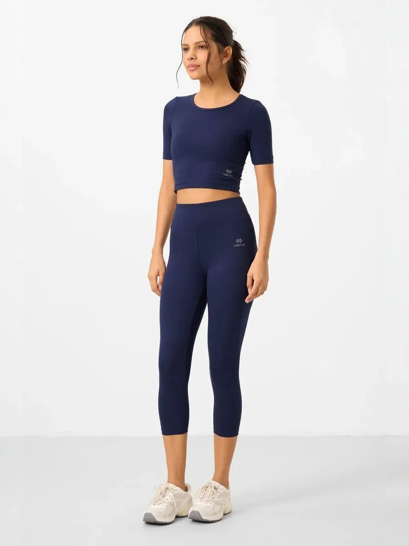 TOMMYLIFE TOMMY Cotton Elastane Capri T-Shirt and Leggings Set