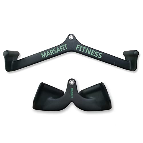 MARSAFIT Home Gym Fitness Rowing T-bar V-bar Pulley Cable Machine Attachments, Bicep Curl Tricep Lat pulldown Bar Back Strength Training Handle Grips Lat Pull Down Bar Press Down Exercises (Style 1) - Image 1