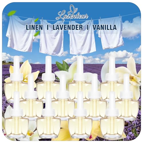 LASENTEUR Plug In Air Freshener Refillsfor Home 12 Pack 792 Fl Oz Lavender Linen Vanilla Summer Scents for Bathroom Kitchen Compatible with Air Wick Glade Not Include Glade Plus - Image 1