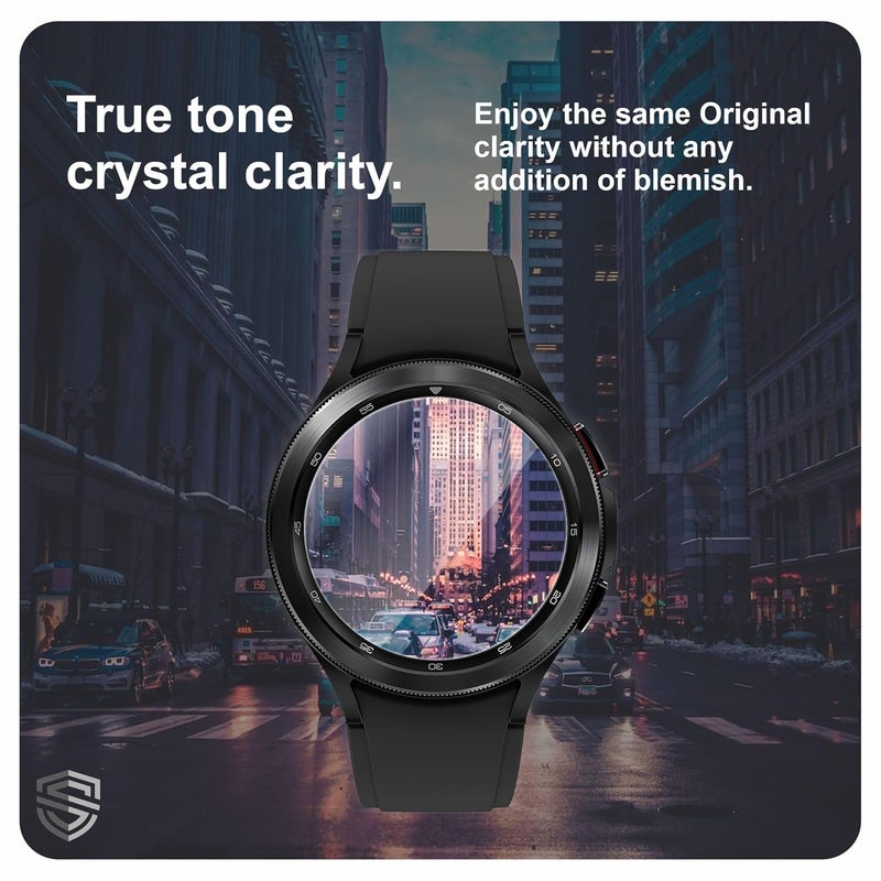 Skyddshield Military-Grade Gorilla Tempered Glass For Samsung Galaxy Watch 4 Classic (46 mm) with Easy Self Installation Kit | Pack of 2 | Transparent - Image 3