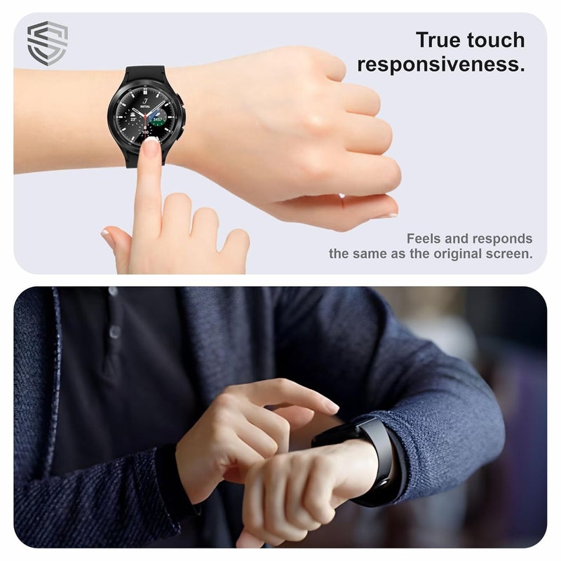 Skyddshield Military-Grade Gorilla Tempered Glass For Samsung Galaxy Watch 4 Classic (46 mm) with Easy Self Installation Kit | Pack of 2 | Transparent - Image 4