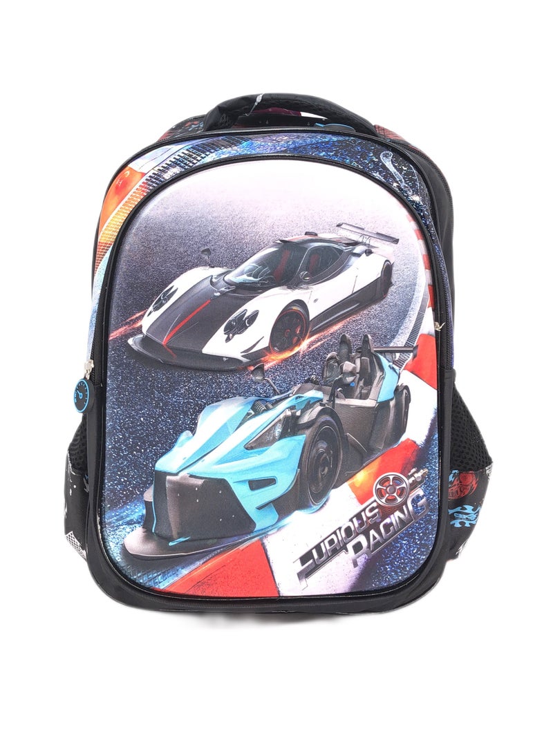 i-kola 16-Inch 3D EVA School Backpack Set: Favorite Car Characters Design, Complete with Lunch Bag and Pencil Case for Boys - Image 2