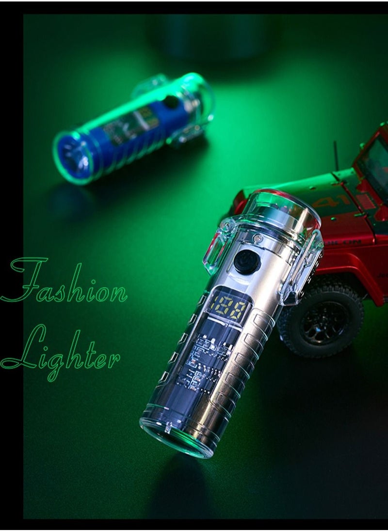 Generic Type C Charging Lighter Waterproof LED Torch Windproof Dual Arc Plasma Lighter Power Display Electric Lighter For Men Gifts  - Image 4