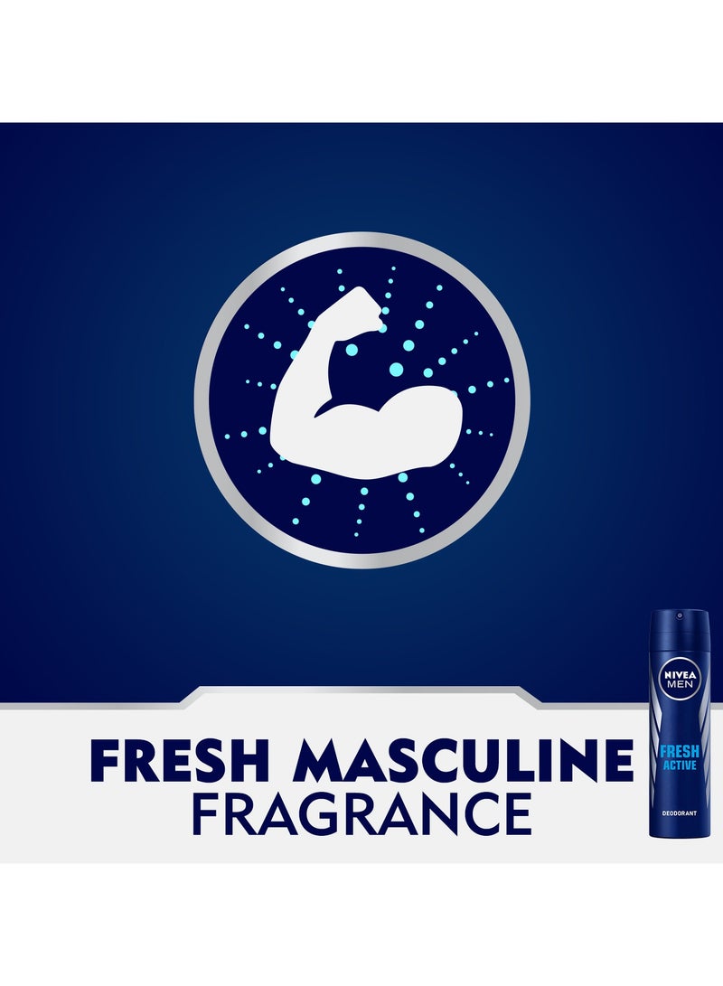 Nivea Antiperspirant Spray Fresh Active Fresh Scent Pack of 3 - Image 3