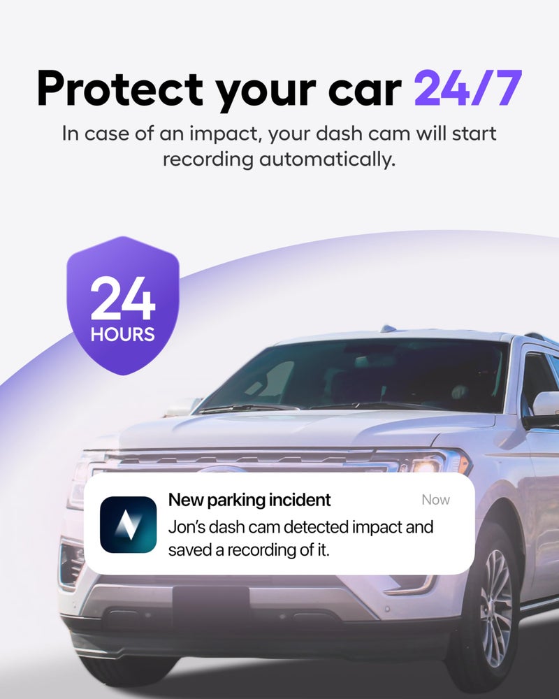 Nexar Beam GPS Dash Cam - 1 Year Nexar App Subscription Included - Unlimited Cloud Storage, Drive Recordings, Parking Mode, Night Vision, All Inside The Nexar App - WiFi HD Front Dash Cam (64 GB SD) - Image 3