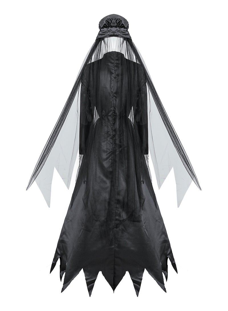 Witch Costume For Women ，Wicked Witch Black Dress Outfit ，Gothic Victorian Witch Vampire Dress，Movies And Video Games Costume For Women - Image 3
