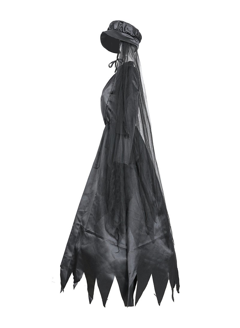 Witch Costume For Women ，Wicked Witch Black Dress Outfit ，Gothic Victorian Witch Vampire Dress，Movies And Video Games Costume For Women - Image 2