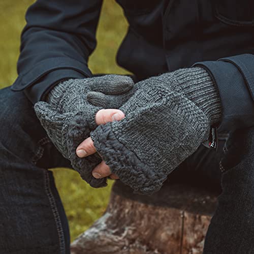 Muk Luks Men's Flip Mitten Fairley, Grey Fairlisle, One Size - Image 3