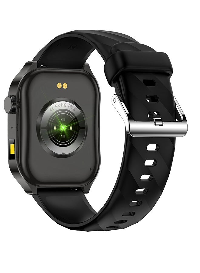 Men's new smart watch, 2.01-inch HD display, Bluetooth call, outdoor sports waterproof, health monitoring, music playback, with flashlight, voice assistant, real-time information push, long battery life, black, suitable for Android /iOS  - Image 3