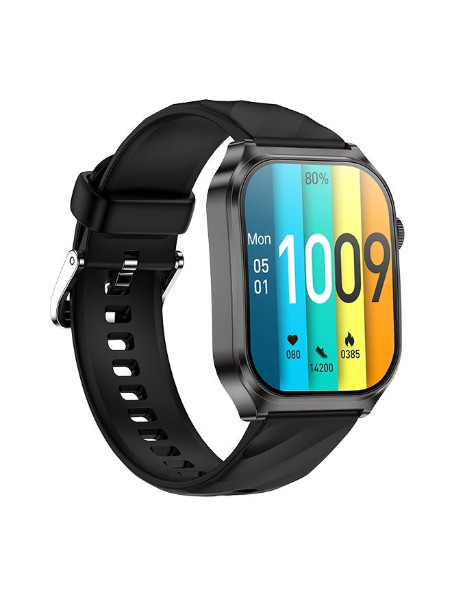 Men's new smart watch, 2.01-inch HD display, Bluetooth call, outdoor sports waterproof, health monitoring, music playback, with flashlight, voice assistant, real-time information push, long battery life, black, suitable for Android /iOS  - Image 5