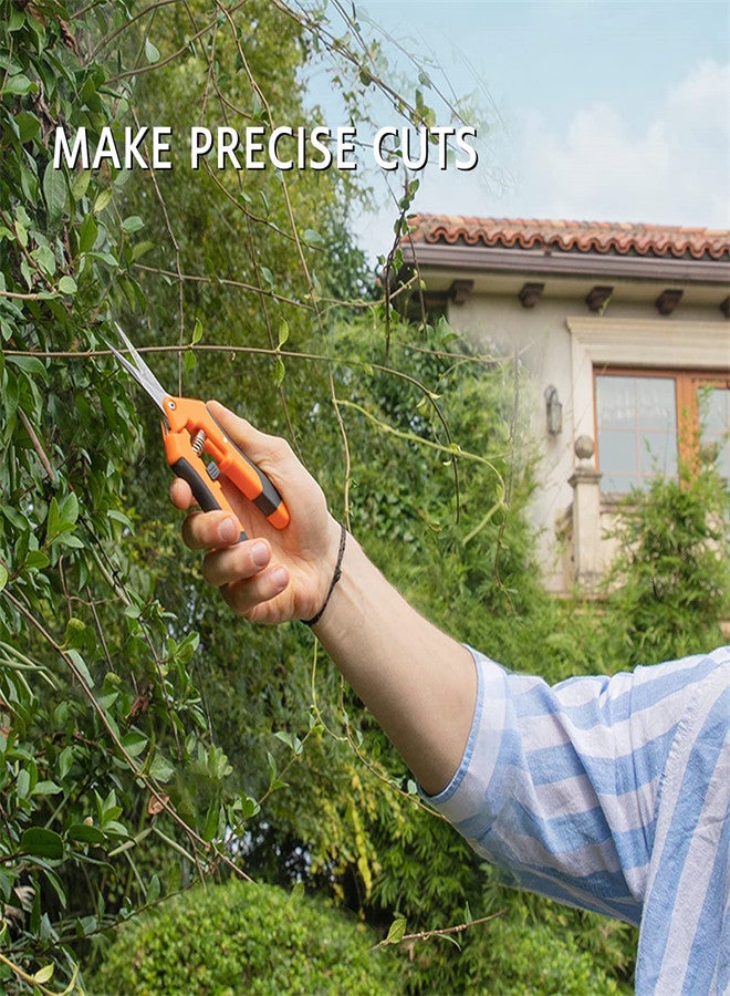 SYOSI 2 Pack Professional Pruning Shears, Gardening Trimming Scissors Straight Tip, Fruit Scissors Branch Clipper Stainless Steel Pointed Blades with Locking Comfort Grip Handles - Image 3