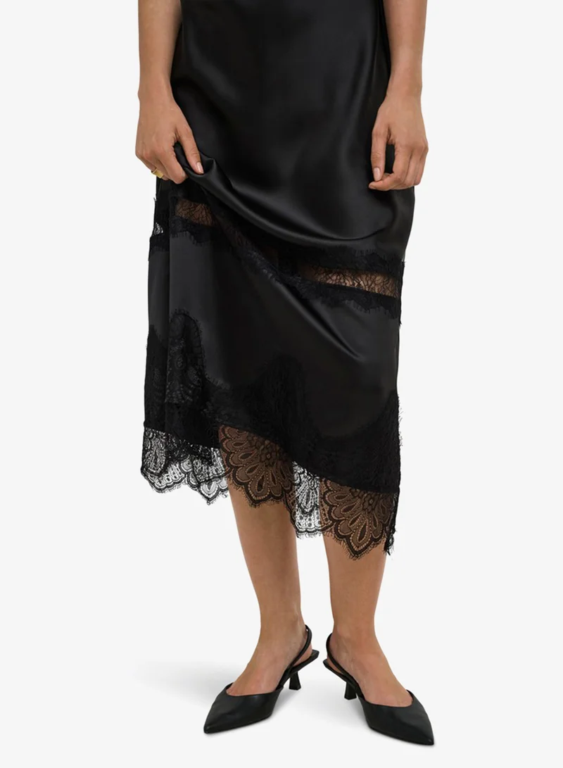 Only  Onlindona Lace Detailed Satin Dress for Women | Best Price UAE