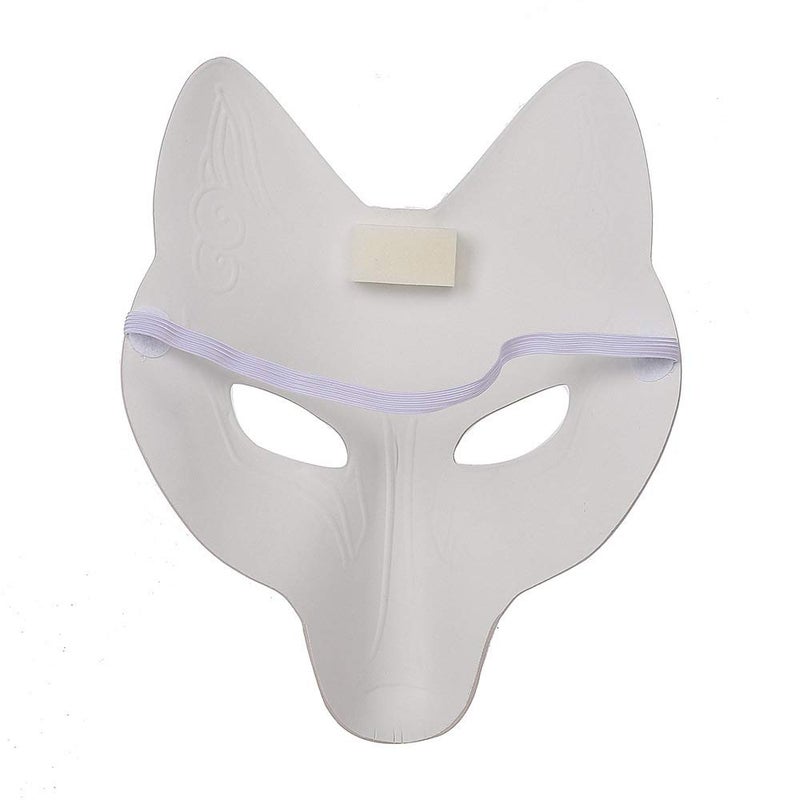 Himine DIY White Fox Cosplay Mask Animal Costume Mask for Party 2 Pcs - Image 2