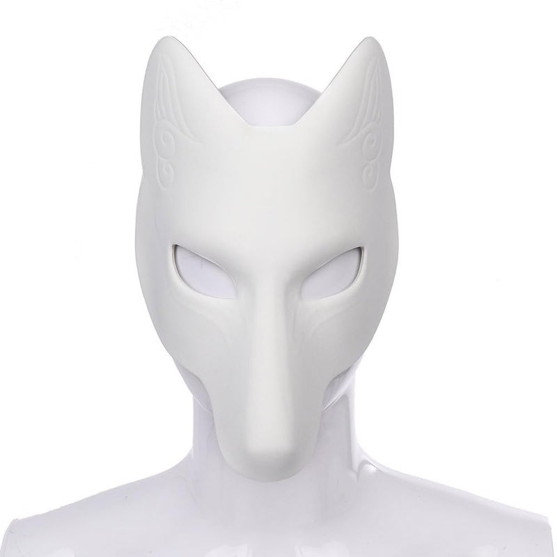 Himine DIY White Fox Cosplay Mask Animal Costume Mask for Party 2 Pcs - Image 5