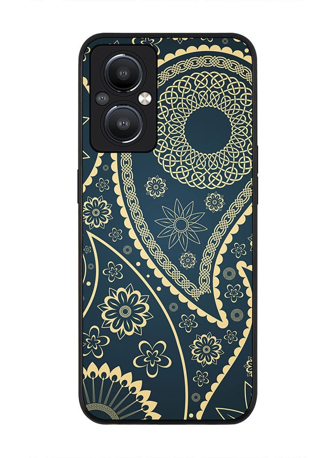 Stylizedd حافظة سوداء متينة لهاتف Reno8 Z 5G / Reno8 Lite 5G / Reno7 Z 5G بتصميم نحيف وحواف مرنة من المطاط ضد الصدمات - ليالي هندية - Image 1