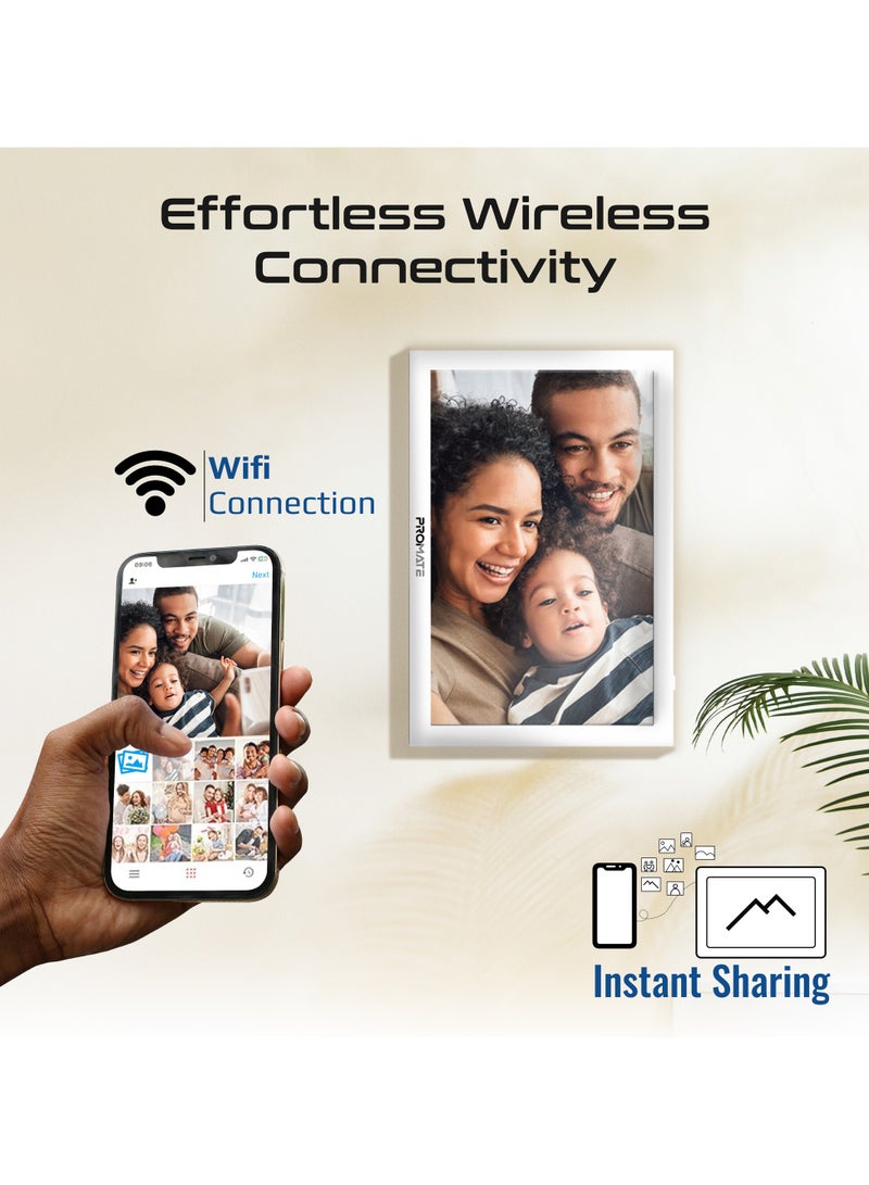 بروميت إطار صور رقمي عالي الوضوح بشاشة لمس ١٠.١ بوصة، تحكم لاسلكي بالتطبيقات، سعة تخزين ١٦ جيجابايت، يدعم بطاقات USB/TF، مكبر صوت مزدوج، اشكال عرض متعددة للصور والفيديو - Image 1