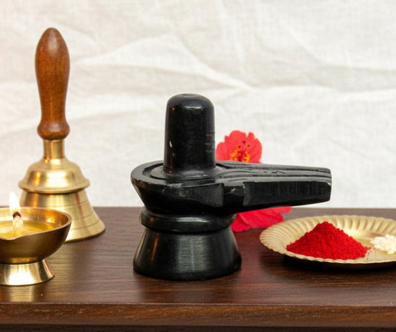ESPLANADE Black Stone Shiva Lingam Shiv Ling Marble Idol Murti Statue Moorti - 3 Inch - Image 2