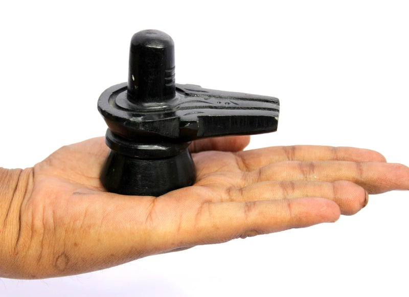 ESPLANADE Black Stone Shiva Lingam Shiv Ling Marble Idol Murti Statue Moorti - 3 Inch - Image 3