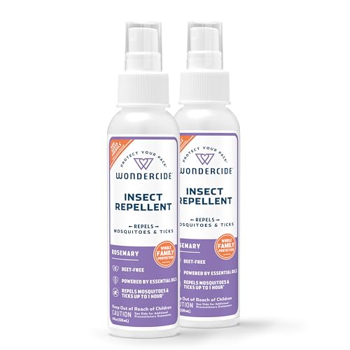 Wondercide - Mosquito, Tick, and Insect Repellent with Natural Essential Oils - DEET-Free Bug Spray and Killer - Safe for Family - Rosemary 2-Pack of 4 oz Bottle - Image 1