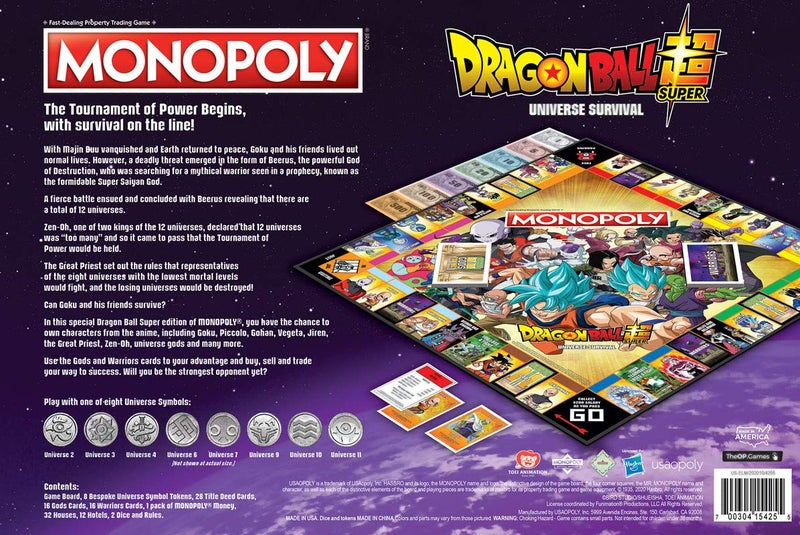 USAopoly Monopoly Dragon Ball Super | Recruit Legendary Warriors Goku, Vegeta and Gohan | Official Dragon Ball Z Anime Series Merchandise | Themed Monopoly Game - Image 5