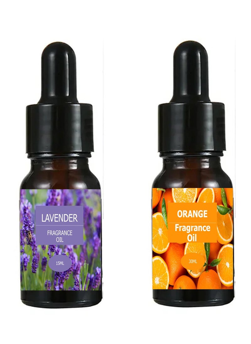 Lotus - 2Pieces Home Fragrance Oil Orange Lavender 15ml - Image 1