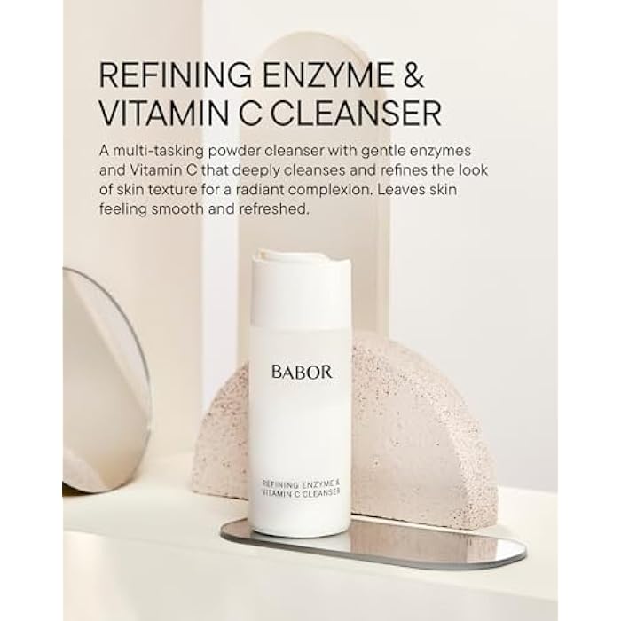 BABOR Enzyme & Vitamin C Powder Cleanser – Water-Activated Face Wash for Brightening & Exfoliation | Gentle Daily Polish for the Look of Refined Pores & Radiant-Looking Skin | Travel-Friendly - Image 3