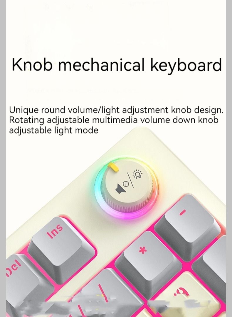 M MIAOYAN M MIAOYAN new T50 mechanical keyboard green axis three-color keyboard e-sports RGB three-mode wired keyboard  - Image 2