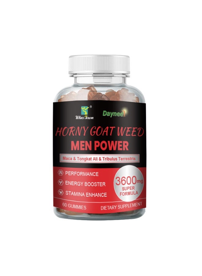 Wins Town Men Power Male Energy And Vitality ,Natural Energy & Stamina Booster,With Maca Tongkat Ali Tribulus Terrestris - 60 Vegan Gummies  - Image 5