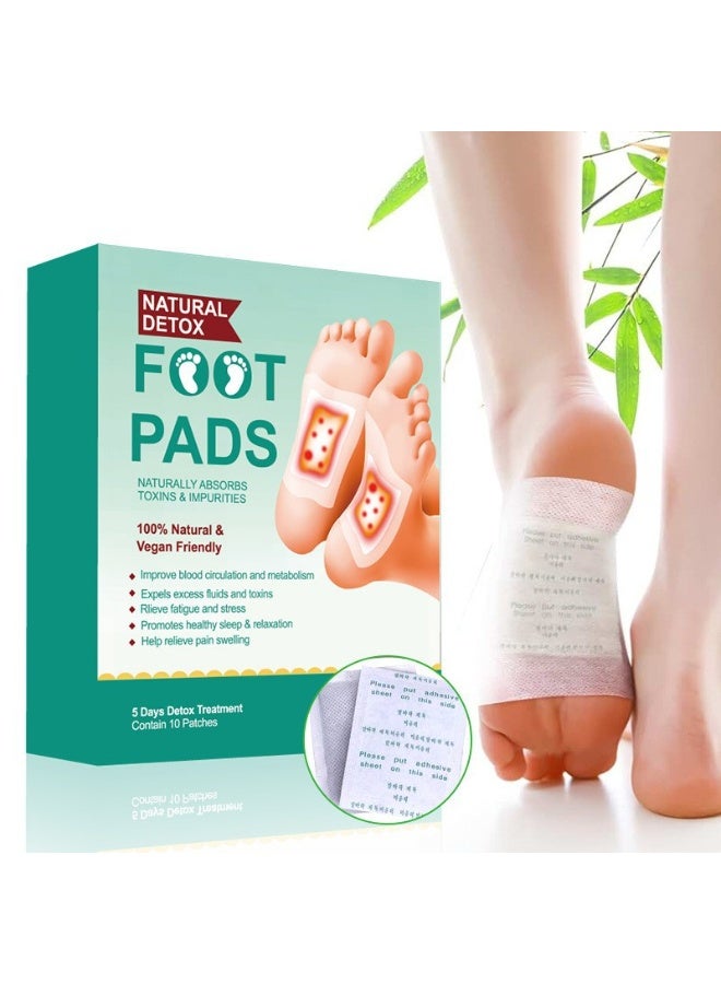 10-Piece Cleansing Detox Foot Patches, Deep Cleansing Foot Patches, Foot Detox Pads for Stress Relief, Sleep Improvement, Metabolism Boost, Muscle Pain Relief, Blood Circulation Enhancement, Easy to Use, Suitable for Men, Women, Elderly, and Kids - Image 1