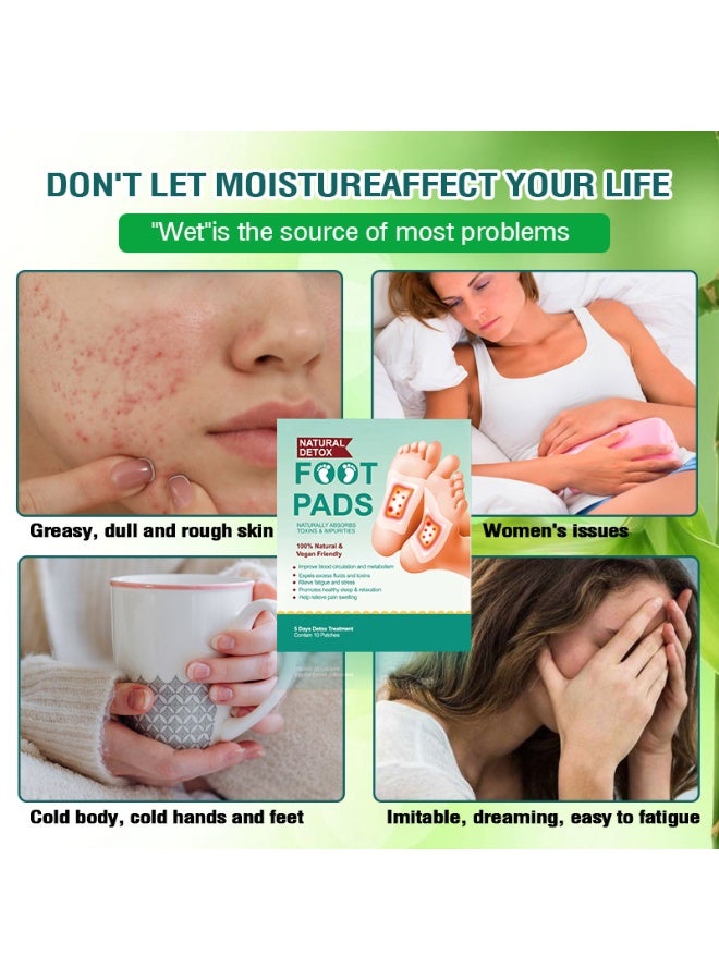 10-Piece Cleansing Detox Foot Patches, Deep Cleansing Foot Patches, Foot Detox Pads for Stress Relief, Sleep Improvement, Metabolism Boost, Muscle Pain Relief, Blood Circulation Enhancement, Easy to Use, Suitable for Men, Women, Elderly, and Kids - Image 3