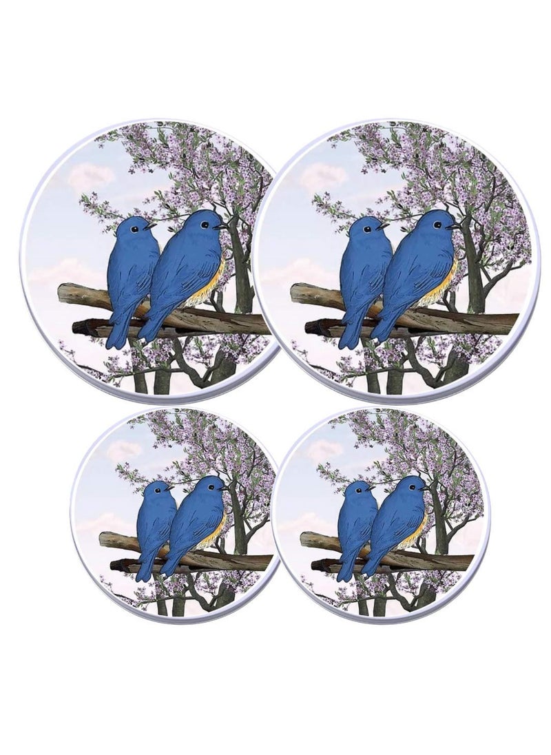 Robbins Aria Electric Stove Burner Covers  Protect Stovetop  Set of 4 10 and 8 inches  Blue Birds 