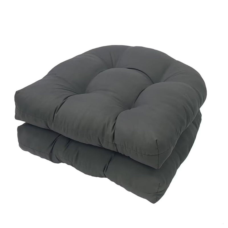 Eoieov IndoorOutdoor Wicker Chair Cushion Waterproof Set of 2 U Shape Thick Tufted Rocking Chair Cushion Outdoor Patio Cushions 185 x 185Dark Grey - Image 2