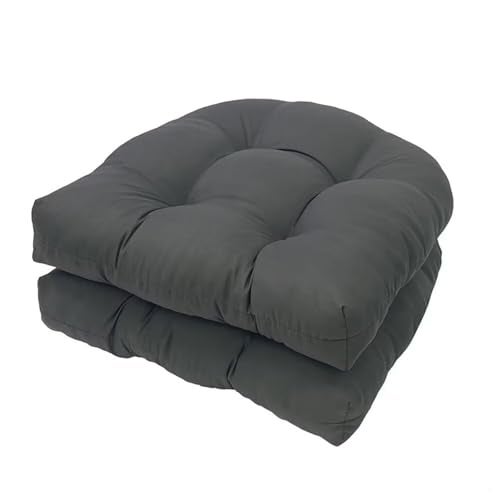Eoieov IndoorOutdoor Wicker Chair Cushion Waterproof Set of 2 U Shape Thick Tufted Rocking Chair Cushion Outdoor Patio Cushions 185 x 185Dark Grey - Image 1