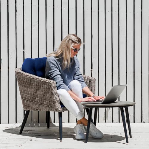 Eoieov IndoorOutdoor Wicker Chair Cushion Waterproof Set of 2 U Shape Thick Tufted Rocking Chair Cushion Outdoor Patio Cushions 185 x 185Dark Grey - Image 3
