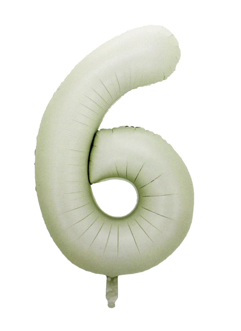 بارتي فن بالون رقم رقائق معدنية 16 بوصة رقم 6 لون كريم - Image 1