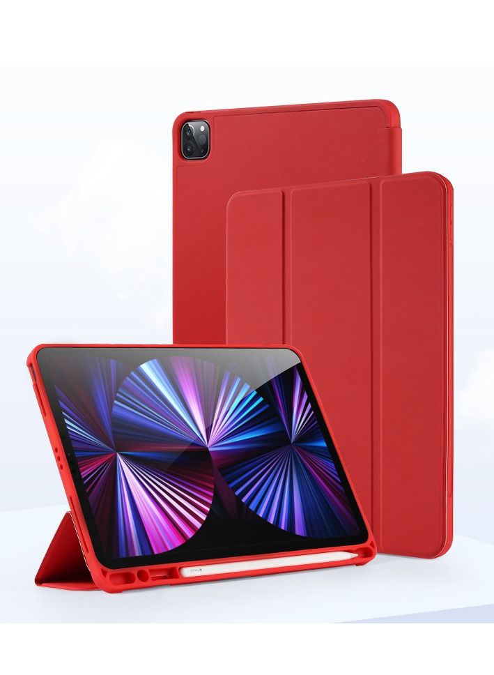 Loquat Red Soft Case Bottom Protective With Pen Slot For iPad