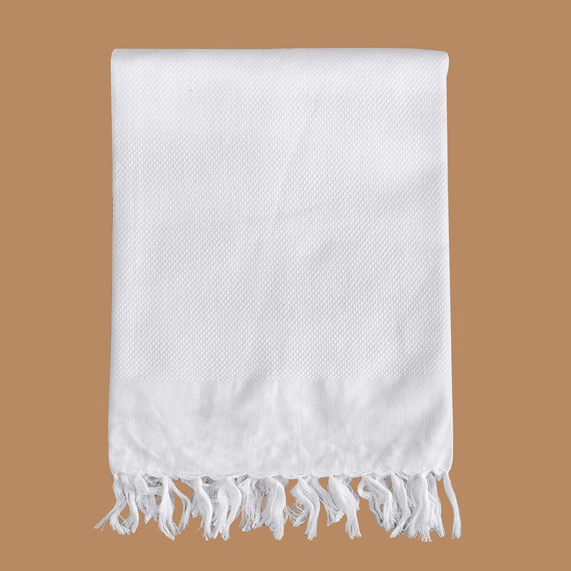 Strotam Cotton Bath Towel Large (Pack of 1, White) - Image 1