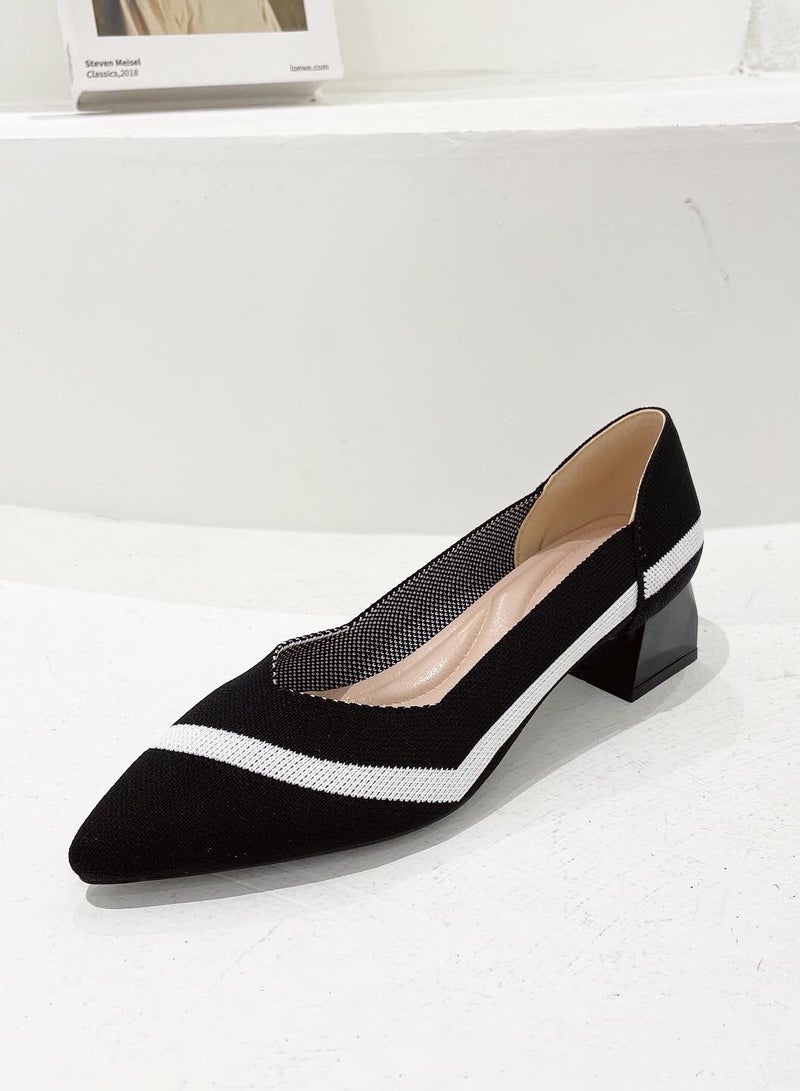 KUYING Single Shoe Women's Thick Heel Versatile Shoes  - Image 1