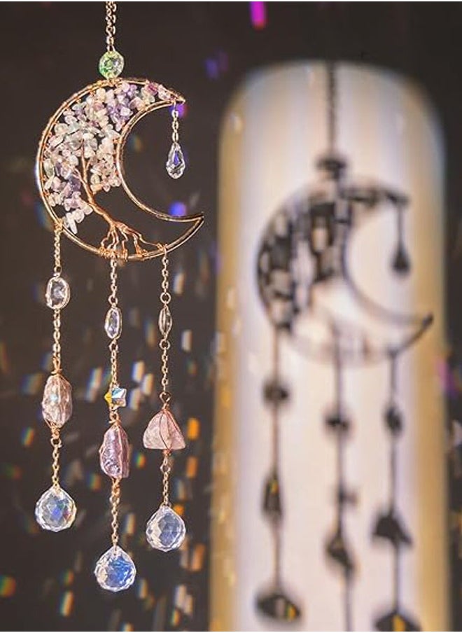 General Sun Catcher - Dreamsum Natural Crystal Hanging Stones Good Luck Charms Tree of Life Decor Suncatcher Indoor Window for Garden Home Office, Blessed Gift Ideas for Christmas Thanksgiving Birthday  - Image 2